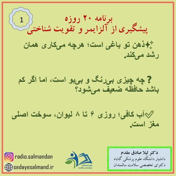 برنامه 20 روزه پیش گیری از آلزایمر1-1