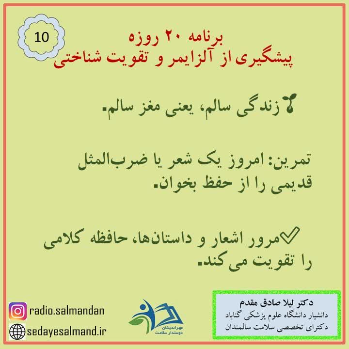 برنامه 20 روزه پیش گیری از آلزایمر 2-4